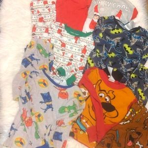 Toddler pajama lot bundle Scooby Doo Pj Masks Batman Elf on a shelf